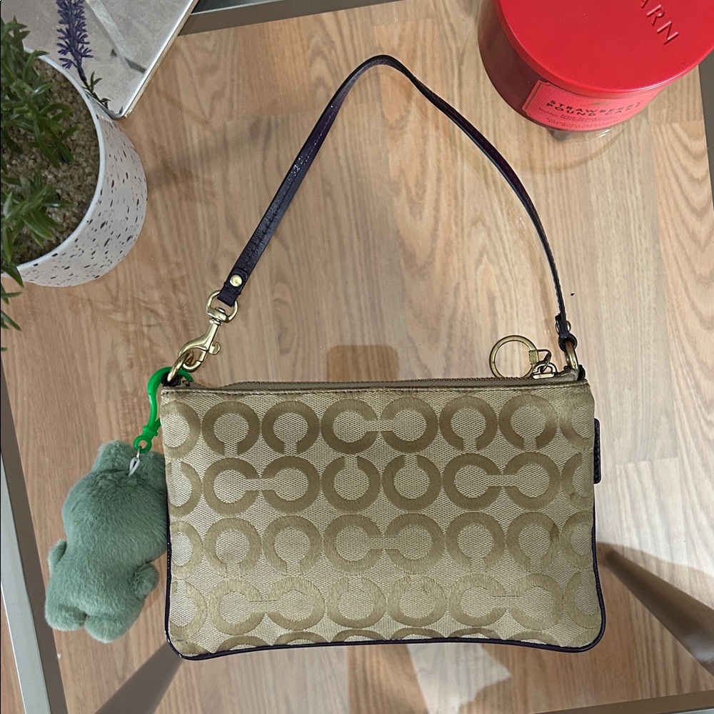 Coach Poppy Vintage Tan and Purple Mini Bag - Picture 5 of 10